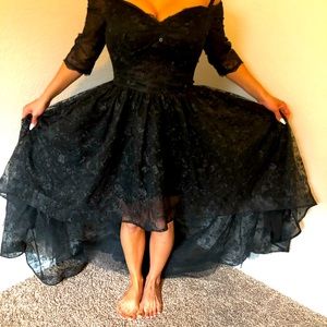 Formal hi low lace dress